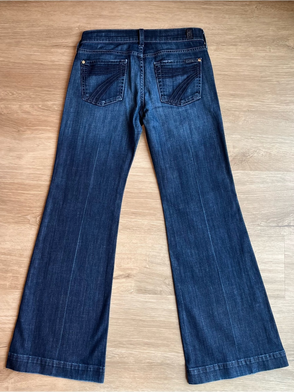 Classic 7 For All Mankind Dojo Dark Wash Flare Trouser Jeans Size 26 - Picture 4 of 6